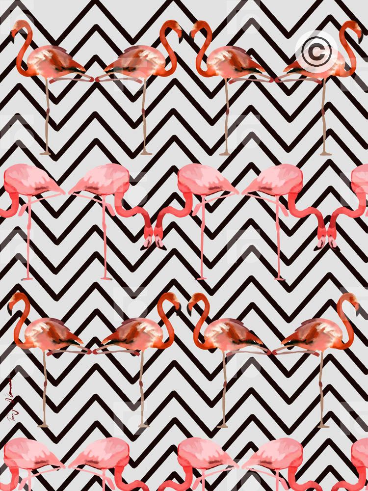 Chevron Flamingos