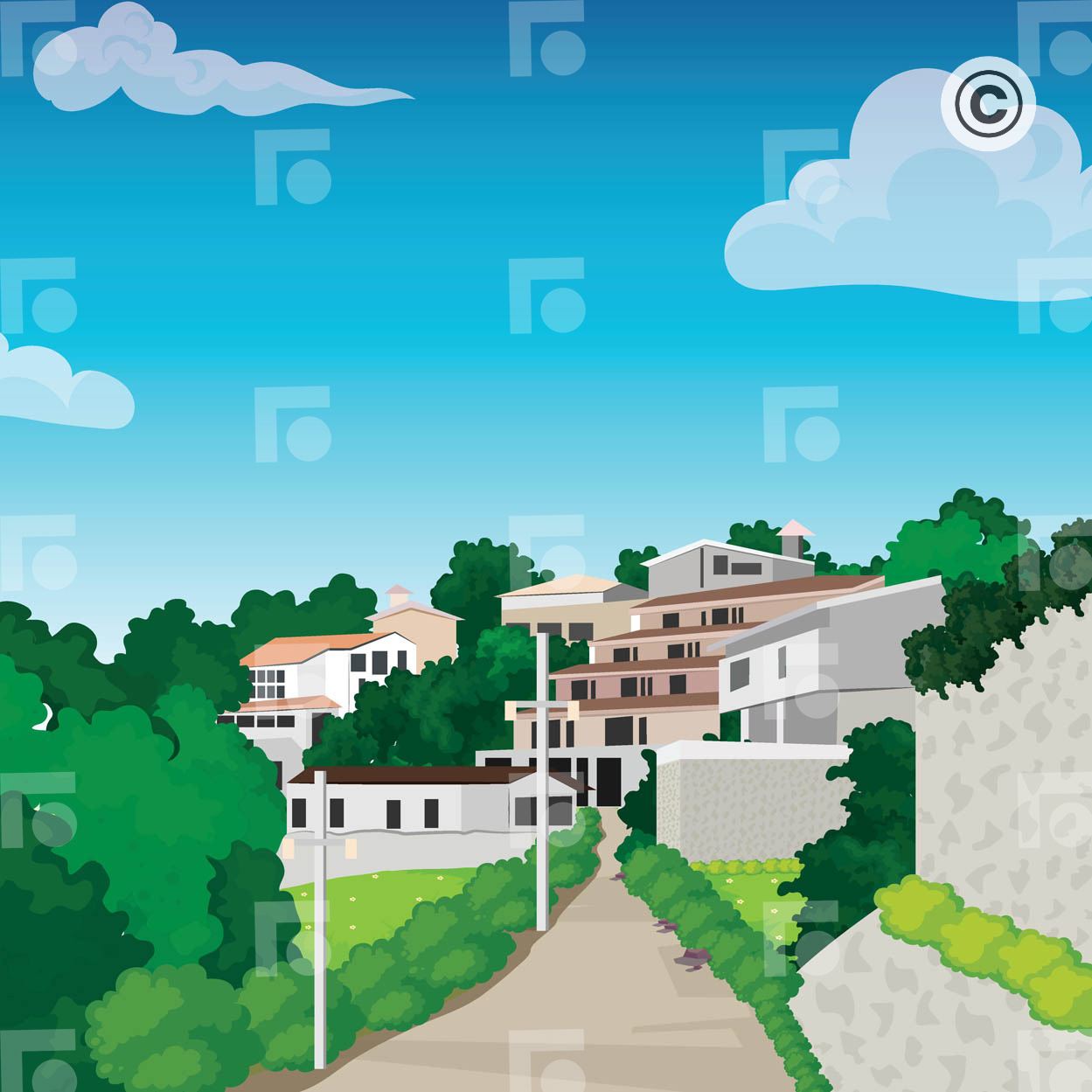 Udaipur travel illustration